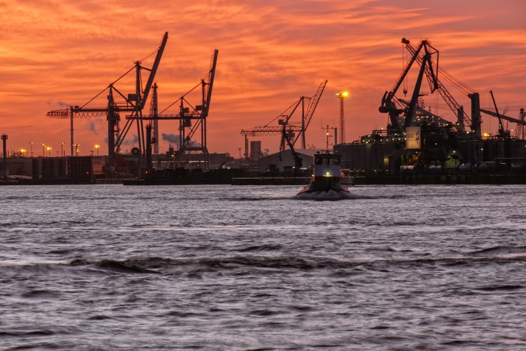 Morgens am Hamburgher Hafen