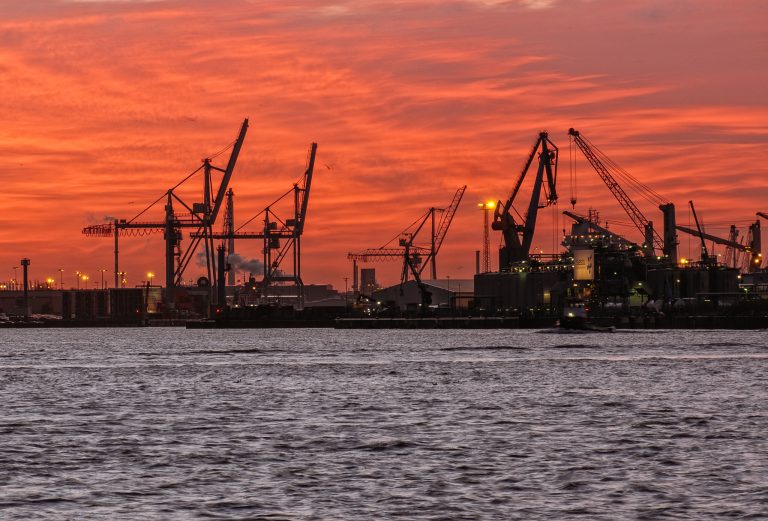 Morgens am Hamburgher Hafen