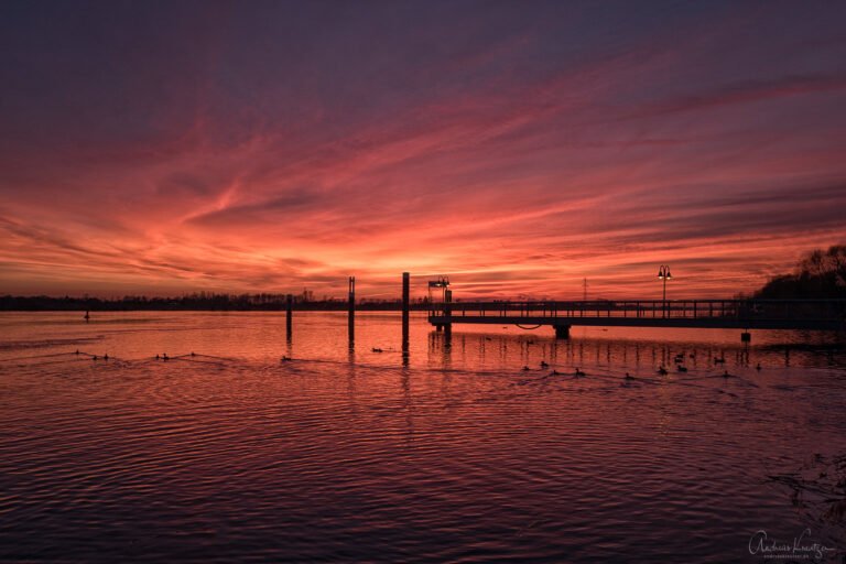 Sonnenuntergang an der Elbe